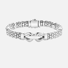 Silver Caviar Buckle Bracelet