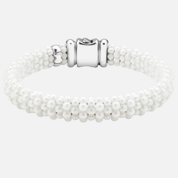 White Ceramic Caviar Beaded Bracelet
