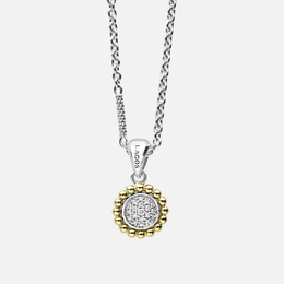 Two-Tone Diamond Pendant Necklace