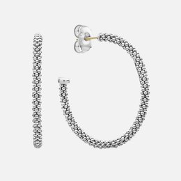 Large Caviar Hoop Earrings