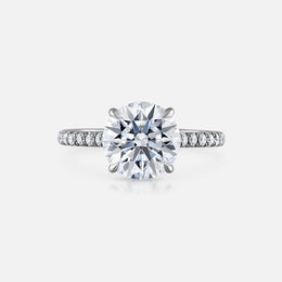 Round Diamond Engagement Ring in Signature Pave Setting With Hidden Halo