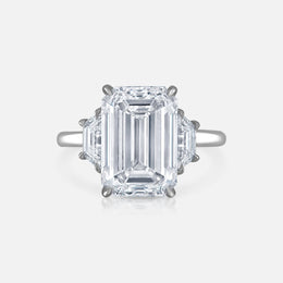 7.02 Emerald Cut with Trapezoid Side Stones