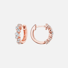 Baby Stardust Rose Gold Diamond Hoop Earrings