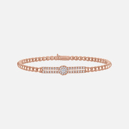 Diamond Circle Slider Beaded Stretch Bracelet