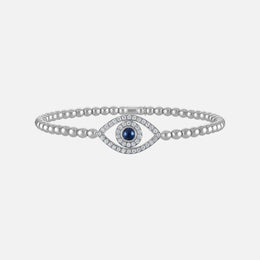 Large Evil Eye Beaded Stretch Bracelet