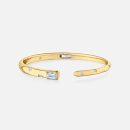 Cobblestone Collection Cuff Bangle with Ashoka Diamond