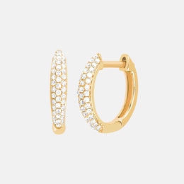 Diamond Dome Huggie Earrings