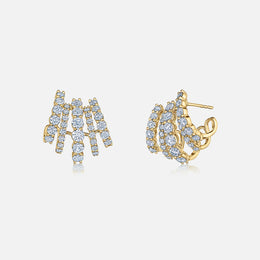 5-Row Huggie Diamond Earrings