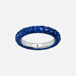 Blue Sapphire and Blue Rhodium 3-Sided Band