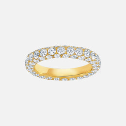 Diamond 3-Sided Gold Band