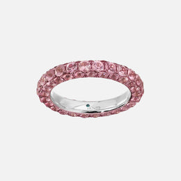 Pink Sapphire and Pink Rhodium 3-Sided Band