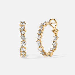 Mixed-Shape Diamond Inside-Out Hoops