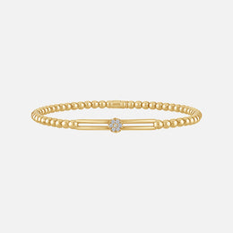 Tresore Diamond Cluster Beaded Stretch Bracelet