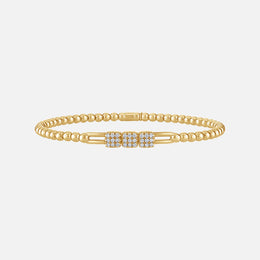 Triple Diamond Square Beaded Stretch Bracelet