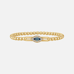 Evil Eye Beaded Stretch Bracelet
