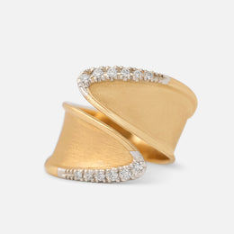 Gold Wrap Ring With Pavé Diamonds