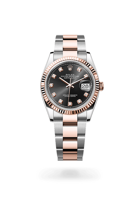 Rolex Datejust 36 in Everose Rolesor and Bright Black Dial, M126231-0020| Razny Jewelers