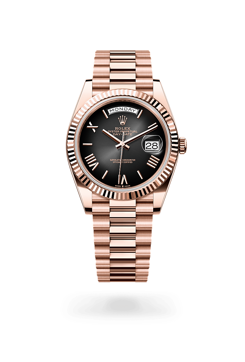 Rolex Day-Date 40 in Everose Gold and Slate ombrÌ© Dial, M228235-0055 | Razny Jewelers
