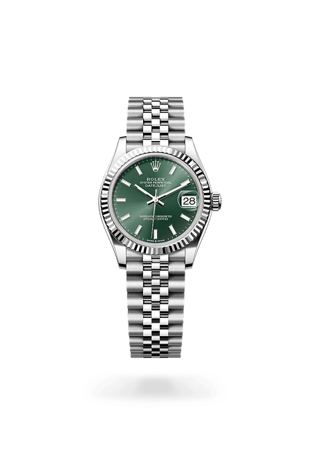 Rolex Datejust 31 in White Rolesor and Mint Green Dial, M278274-0018 | Razny Jewelers