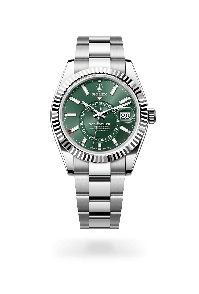 Rolex Sky-Dweller in White Rolesor and Mint Green Dial, m336934-0001 | Razny Jewelers