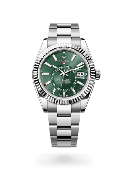 Rolex Sky-Dweller in White Rolesor and Mint Green Dial, m336934-0001 | Razny Jewelers