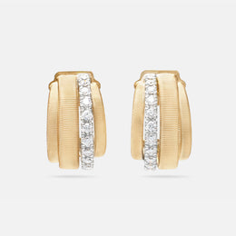 Masai Gold Coil and Diamond Huggie Earrings