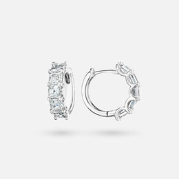 Petite Asscher Diamond Hoop Earrings