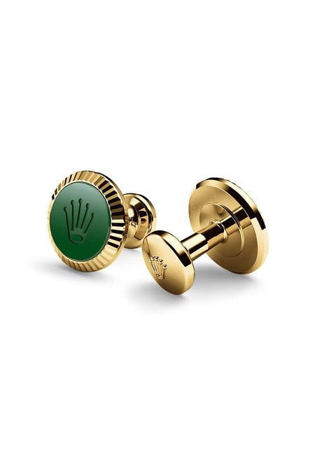 Rolex ‘Fluted’ cufflinks in 18kt yellow gold, A1038 at Razny Jewelers